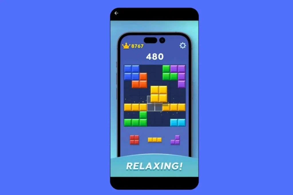 Block Blast high score screenshot showing score progression timeline from beginner to world record 2026 level