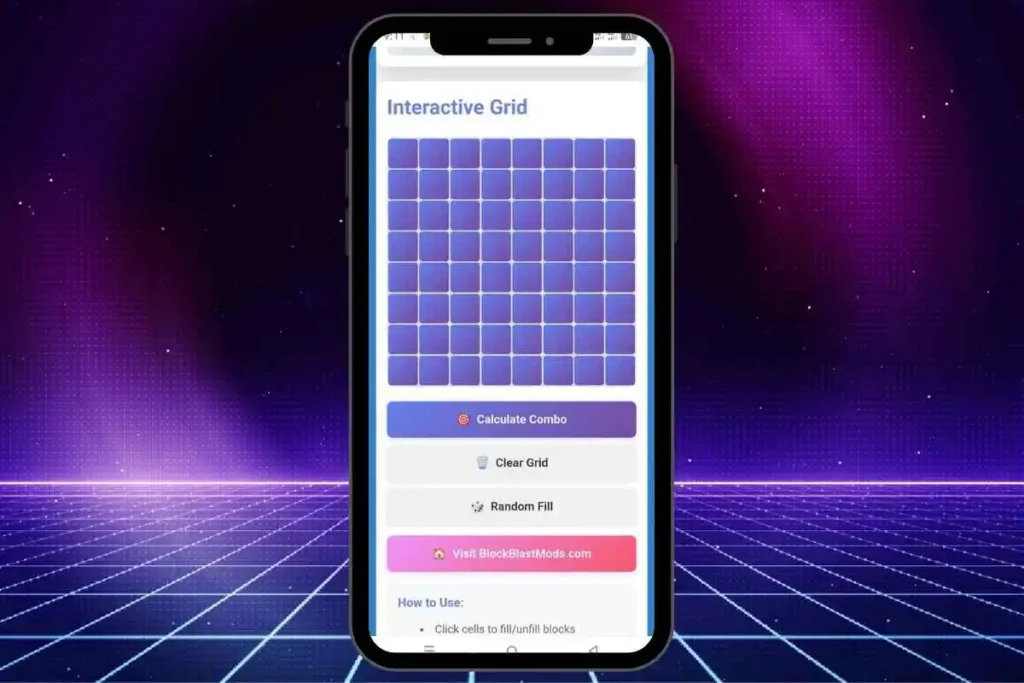 Block Blast calculate combo button - Analyze lines and score