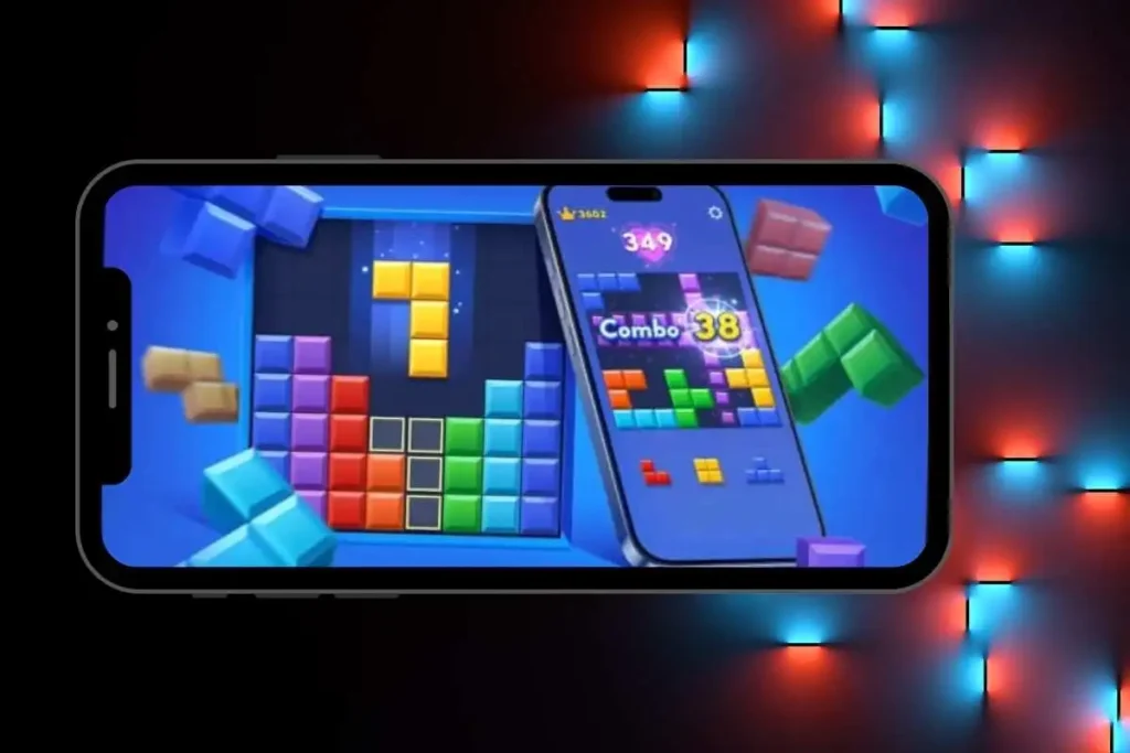 Block Blast Mod APK Android main menu showing unlimited coins and ad-free interface
