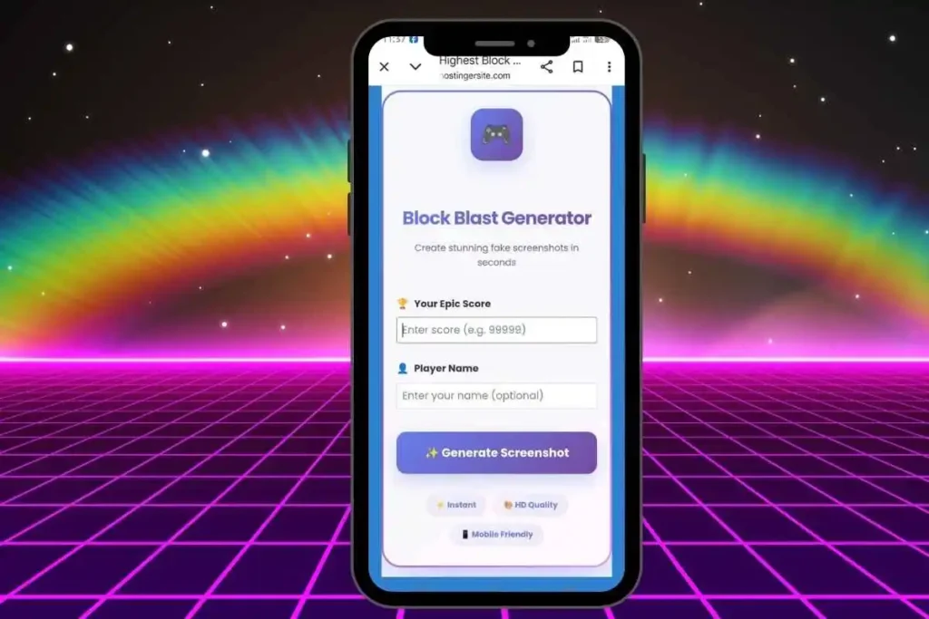 The Truth About Fake Block Blast Scores(And Why Everyone's Talking AboutThem) 6 Fake Block Blast score generator interface showing customization options for creating fake game scores